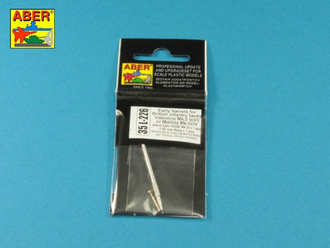 アベール 35L226 1/35 イギリス バレンタイン・マチルダ用 2ポンド初期砲身・ベサ機銃銃身（タミヤ/ミニアート用）