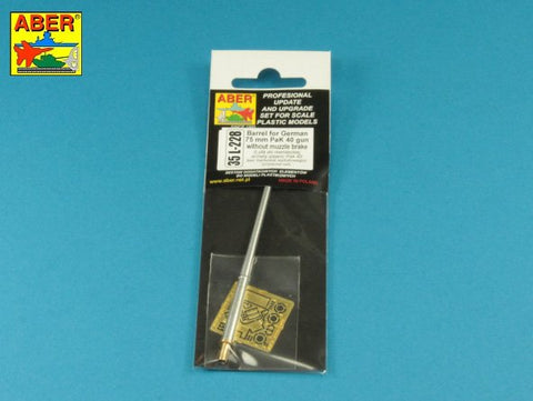 アベール 35L228 1/35 ドイツ 75mm PaK 40 対戦車砲 砲身（マズルブレーキ無し）