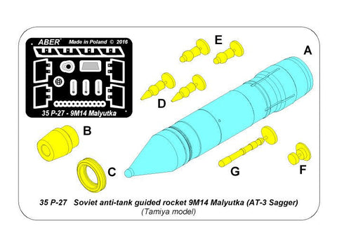 アベール 35P27 1/35 ソビエト 9M14マリュートカ(AT3サガー)対戦車ミサイル)