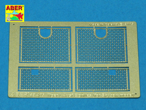 アベール 48A03 1/48 ドイツ タイガーI戦車用エンジングリル（オクノ/ スカイボウ/AFVクラブ用)