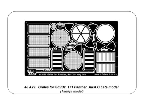 アベール 48A29 1/48 パンサーG型後期用グリル（タミヤ用）