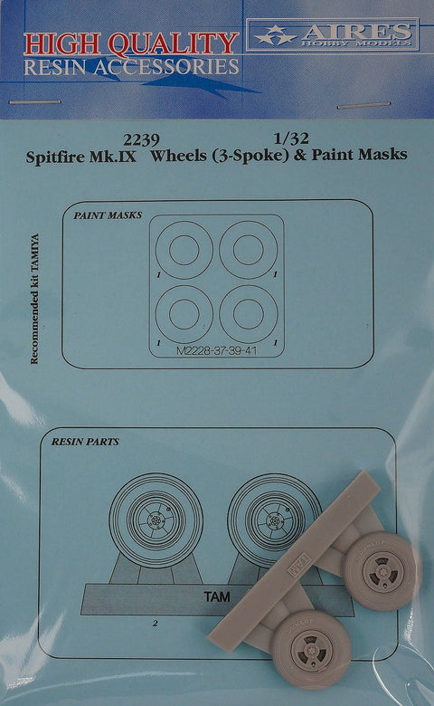 アイリス 2239 1/32 スピットファイア Mk.IX ホイール (3-スポーク) & ペイントマスク（タミヤ用）