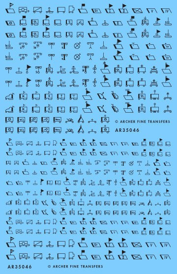 アーチャー AR35046B 1/35 ドイツ 1943-1945戦術サイン（黒）（サイズ2種 156以上のサイン入り）