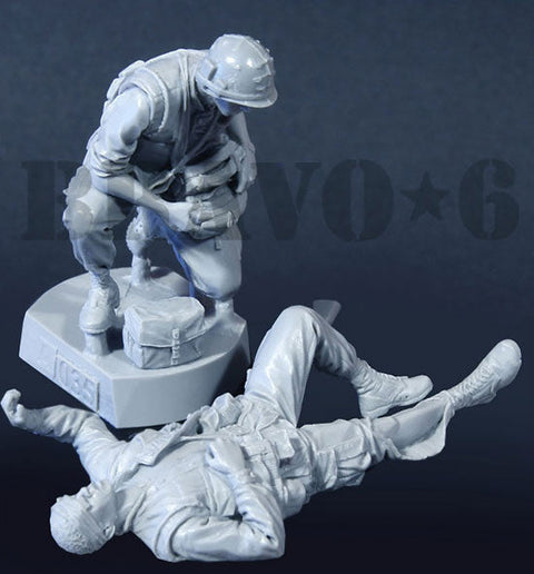 ブラボー6 35035 1/35 アメリカ海兵隊(7)衛生兵と負傷兵 テト攻勢'68(2体セット)