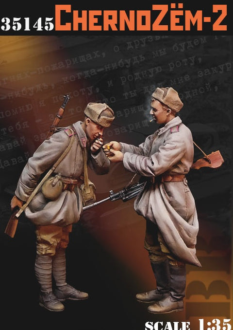 ブラボー6 35145 1/35 WWII ロシア チェルノーゼム＃2 タバコを吸う2人の赤軍兵士