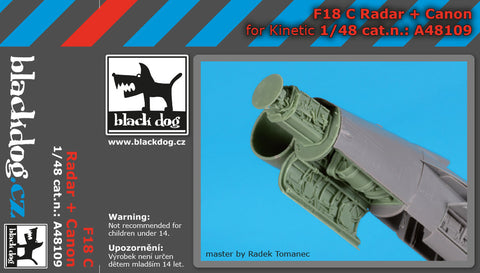 ブラックドッグ A48109 1/48 F-18 C レーダー＋機関砲 （キネティック用）