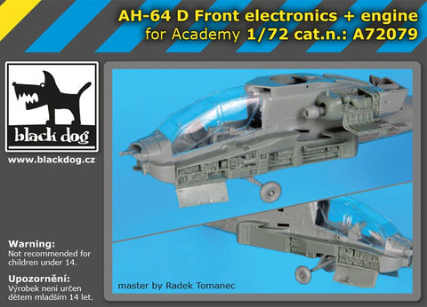 ブラックドッグ A72079 1/72 AH-64 D フロント 電子部品 + エンジン （アカデミー用）