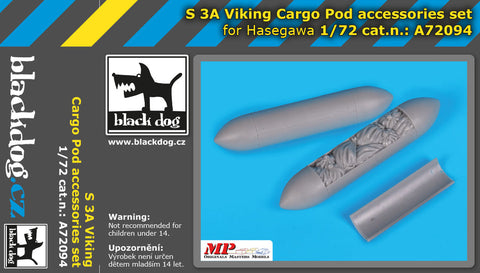 ブラックドッグ A72094 1/72 S-3A バイキング カーゴポッドアクセサリーセット （ハセガワ用）