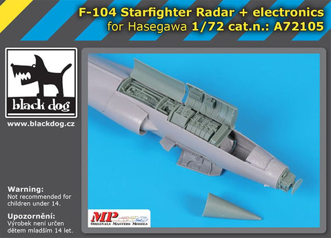 ブラックドッグ A72105 1/72 F-104 スターファイター レーダー + 電子機器 （ハセガワ用）