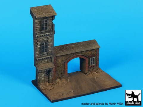 ブラックドッグ D72046 1/72 門扉付き建物 ベース