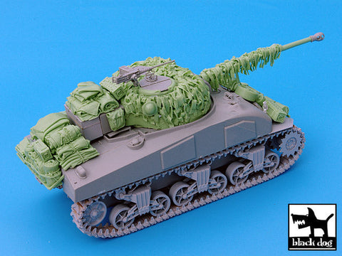ブラックドッグ T35028 1/35 イギリス M4シャーマン戦車ファイアフライ 麻布テープ・カモフラージュネット