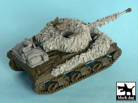ブラックドッグ T48046 1/48 イギリス M4シャーマン戦車ファイアフライ 麻布テープ・カモフラージュネット