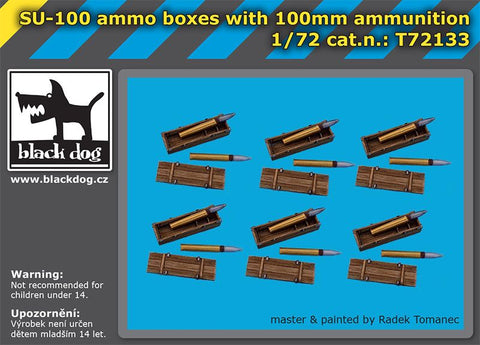 ブラックドッグ T72133 1/72 SU-100 弾薬箱 w/ 100mm対戦車砲 （汎用）
