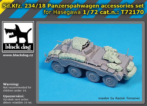 ブラックドッグ T72170 1/72 Sd.Kfz 234/18 アクセサリーセット (ハセガワ用)