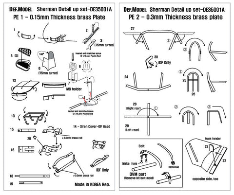 DEFモデル DE35001A 1/35 M4 シャーマン ベーシックディテールアップセット