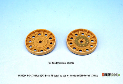 DEFモデル DE35014 1/35 WWII ロシア T-34/76 ベーシックエッチングパーツセット (アカデミー/ICM/レベル用)