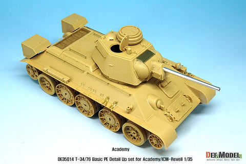 DEFモデル DE35014 1/35 WWII ロシア T-34/76 ベーシックエッチングパーツセット (アカデミー/ICM/レベル用)
