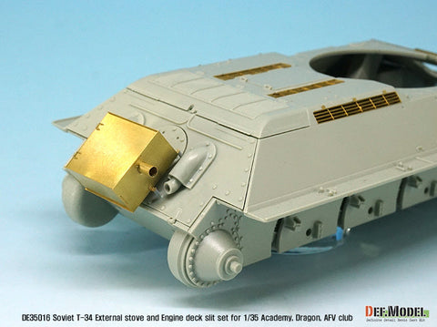 DEFモデル DE35016 1/35 T-34 外付けストーブ・エンジンデッキスリットセット(アカデミー/ドラゴン用)