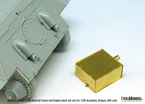 DEFモデル DE35016 1/35 T-34 外付けストーブ・エンジンデッキスリットセット(アカデミー/ドラゴン用)