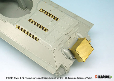 DEFモデル DE35016 1/35 T-34 外付けストーブ・エンジンデッキスリットセット(アカデミー/ドラゴン用)