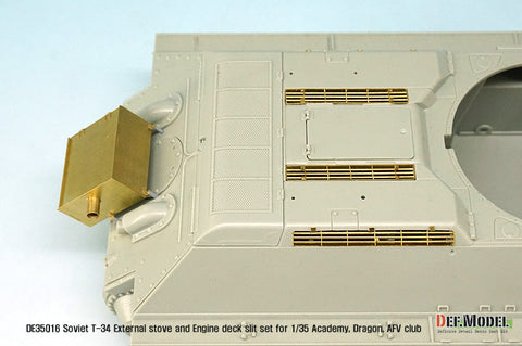 DEFモデル DE35016 1/35 T-34 外付けストーブ・エンジンデッキスリットセット(アカデミー/ドラゴン用)