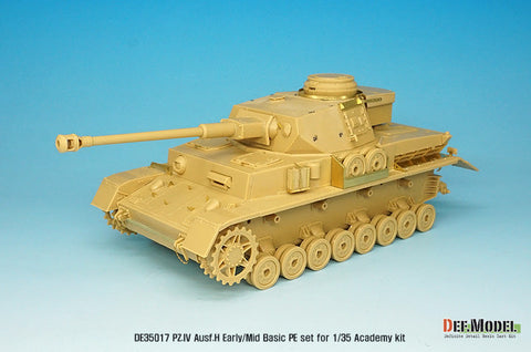 DEFモデル DE35017 1/35 IV号戦車H型初期-中期 ベーシックエッチングパーツセット (アカデミー/ 他キット用)