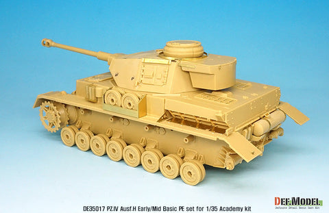 DEFモデル DE35017 1/35 IV号戦車H型初期-中期 ベーシックエッチングパーツセット (アカデミー/ 他キット用)