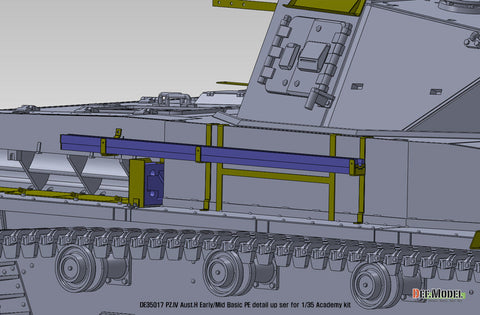 DEFモデル DE35017 1/35 IV号戦車H型初期-中期 ベーシックエッチングパーツセット (アカデミー/ 他キット用)