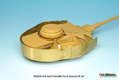 DEFモデル DE35018 1/35 IV号戦車H型初期-中期 砲塔シュルツェンエッチングパーツセット (アカデミー/ 他キット用)