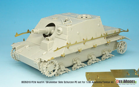 DEFモデル DE35019 1/35 IV号戦車H型初期-中期 車体シュルツェンエッチングパーツセット (アカデミー/ 他キット用)