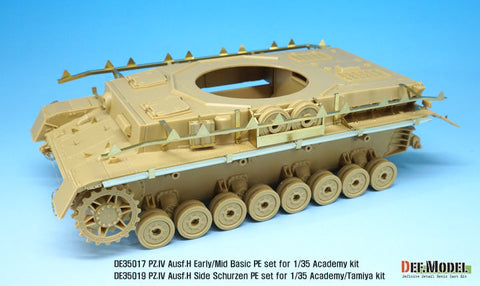 DEFモデル DE35019 1/35 IV号戦車H型初期-中期 車体シュルツェンエッチングパーツセット (アカデミー/ 他キット用)