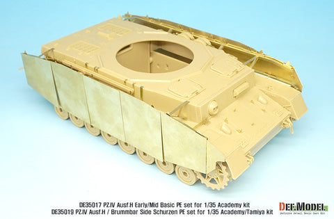 DEFモデル DE35019 1/35 IV号戦車H型初期-中期 車体シュルツェンエッチングパーツセット (アカデミー/ 他キット用)