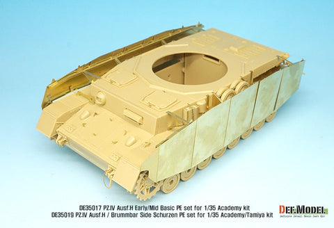 DEFモデル DE35019 1/35 IV号戦車H型初期-中期 車体シュルツェンエッチングパーツセット (アカデミー/ 他キット用)