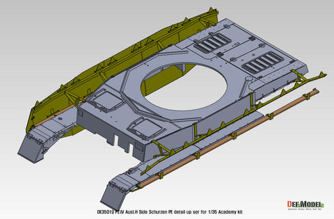 DEFモデル DE35019 1/35 IV号戦車H型初期-中期 車体シュルツェンエッチングパーツセット (アカデミー/ 他キット用)