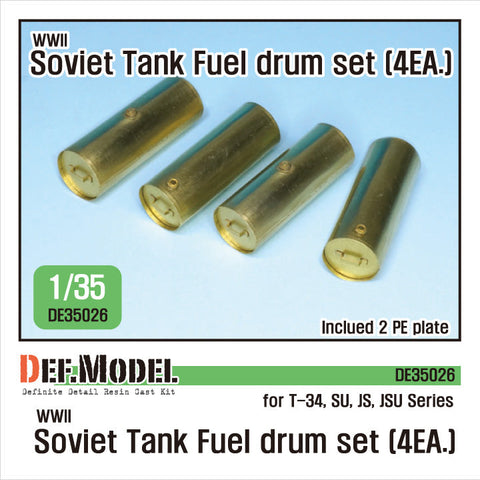 DEFモデル DE35026 1/35 WWII ソビエト戦車 燃料ドラム缶セット T-34/SU/JS/JSU用 (4個入)