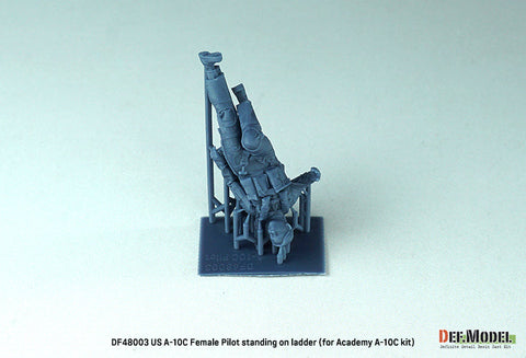 DEFモデル DF48003 1/48 アメリカ A-10C 乗降ラダーに立つ女性パイロット(アカデミー用)