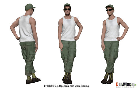 DEFモデル DF48006 1/48 アメリカ 寄りかかって休む整備士
