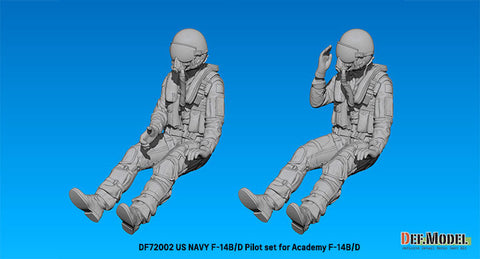 DEFモデル DF72002 1/72 アメリカ海軍 F-14B/D パイロットセット(2体) (アカデミー用)