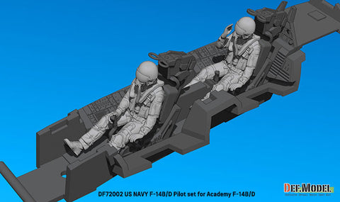 DEFモデル DF72002 1/72 アメリカ海軍 F-14B/D パイロットセット(2体) (アカデミー用)