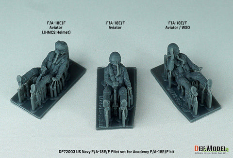 DEFモデル DF72003 1/72 アメリカ海軍 F/A-18E/F パイロットセット(3体) (アカデミー用)