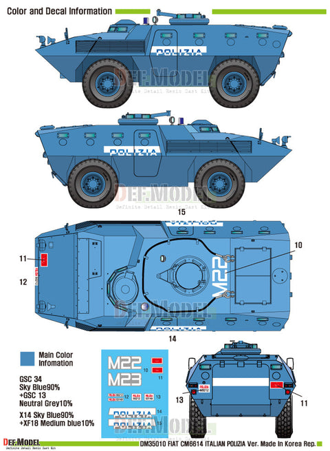 DEFモデル DM35010 1/35 CM6614 LAV 'イタリア警察仕様' (フルレジンキット)