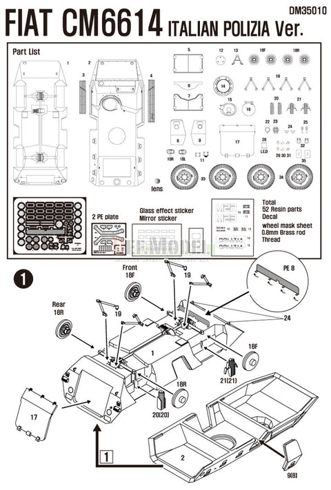 DEFモデル DM35010 1/35 CM6614 LAV 'イタリア警察仕様' (フルレジンキット)
