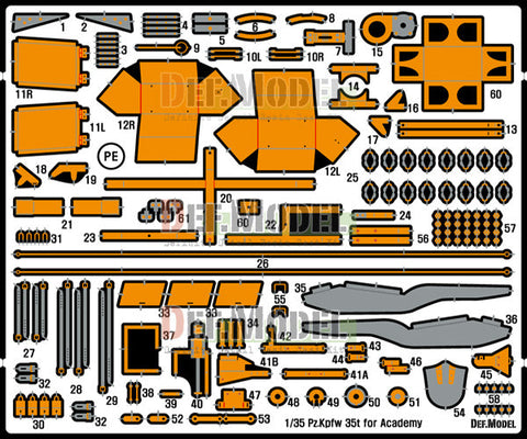 DEFモデル DM35026 1/35 スコダ 35(t) ディテールアップセット (アカデミー用)