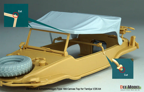 DEFモデル DM35065A 1/35 シュビムワーゲン Type166 幌セット (タミヤ用)