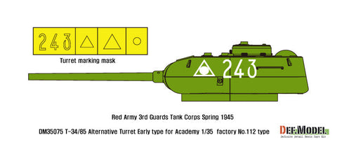 DEFモデル DM35075 1/35 T-34/85 8分割ターレットコンバージョンセット (アカデミー T-34/85 No.112工場用)