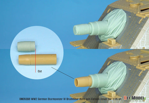 DEFモデル DM35098 1/35 IV号突撃砲戦車 ブルムベア 中後期型 主砲キャンバスカバーセット 1
