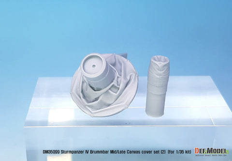 DEFモデル DM35099 1/35 IV号突撃砲戦車 ブルムベア 中後期型 主砲キャンバスカバーセット 2 ハイアングル