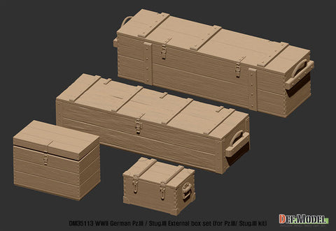DEFモデル DM35113 1/35 WWII ドイツ III号戦車/III号突撃砲用木箱セット (各社対応)