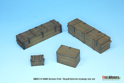 DEFモデル DM35113 1/35 WWII ドイツ III号戦車/III号突撃砲用木箱セット (各社対応)