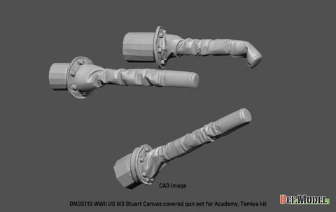 DEFモデル DM35119 1/35 WWII アメリカ M3 スチュアート キャンバスカバーで覆われた砲身セット (アカデミー/ タミヤ用)